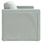 Bodensofa mit Schlaffunktion Hellgrau 122x204x55 cm Samt – Bild 6