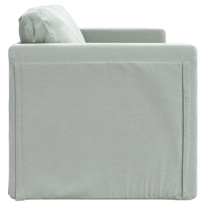 Bodensofa mit Schlaffunktion Hellgrau 122x204x55 cm Samt – Bild 6