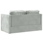 Bodensofa mit Schlaffunktion Hellgrau 122x204x55 cm Samt – Bild 7