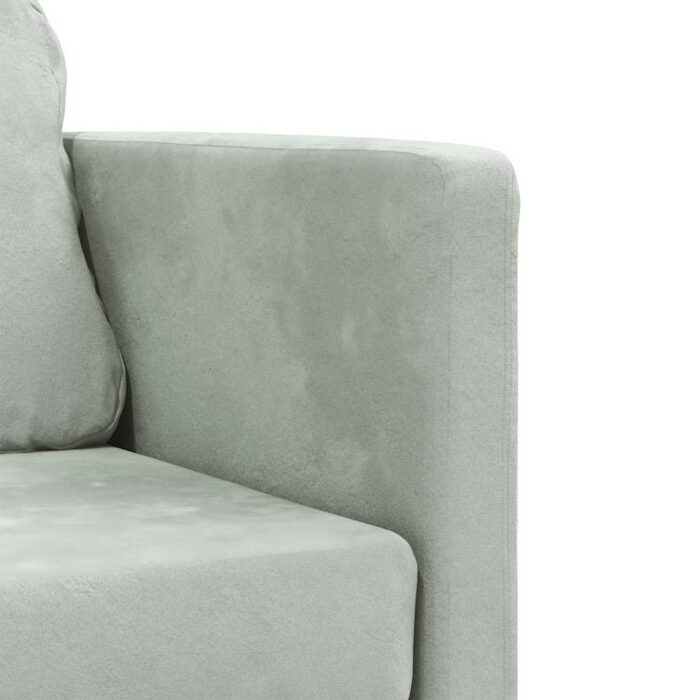 Bodensofa mit Schlaffunktion Hellgrau 122x204x55 cm Samt – Bild 9