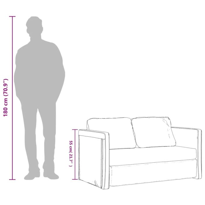 Bodensofa mit Schlaffunktion Hellgrau 112x174x55 cm Stoff – Bild 13