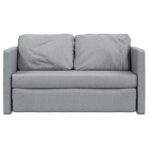 Bodensofa mit Schlaffunktion Hellgrau 112x174x55 cm Stoff – Bild 5
