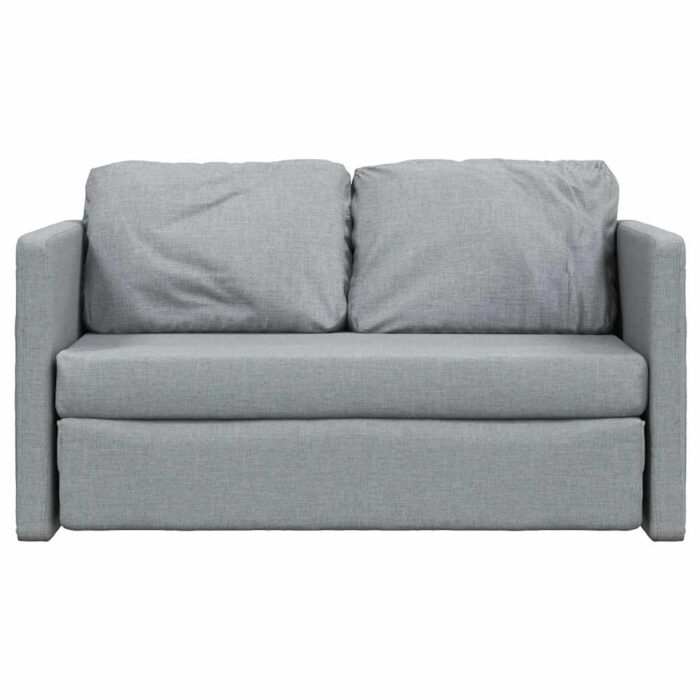 Bodensofa mit Schlaffunktion Hellgrau 112x174x55 cm Stoff – Bild 5