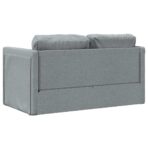 Bodensofa mit Schlaffunktion Hellgrau 112x174x55 cm Stoff – Bild 7