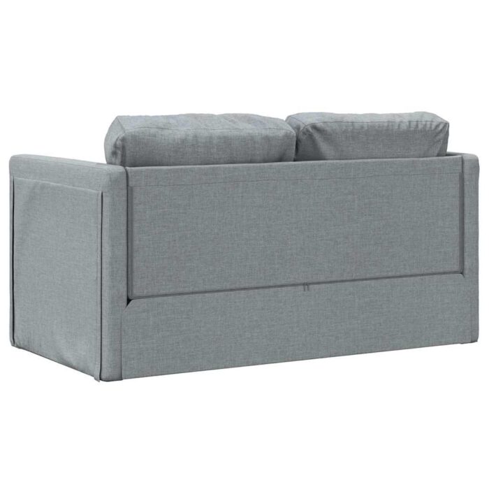 Bodensofa mit Schlaffunktion Hellgrau 112x174x55 cm Stoff – Bild 7