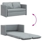 Bodensofa mit Schlaffunktion Hellgrau 112x174x55 cm Stoff – Bild 8