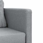 Bodensofa mit Schlaffunktion Hellgrau 112x174x55 cm Stoff – Bild 9