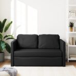 Bodensofa mit Schlaffunktion Schwarz 112x174x55 cm Kunstleder – Bild 3