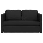 Bodensofa mit Schlaffunktion Schwarz 112x174x55 cm Kunstleder – Bild 5