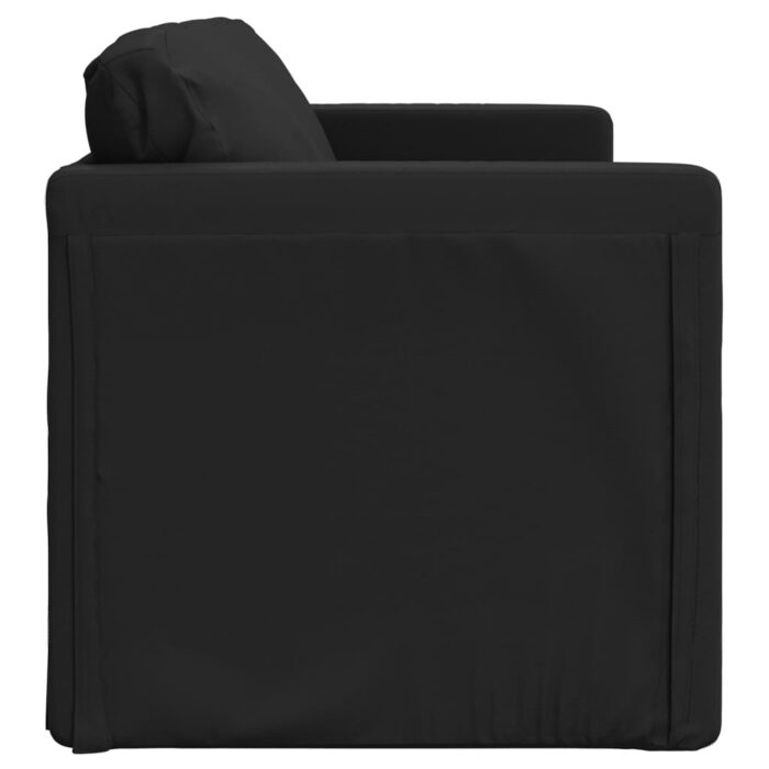 Bodensofa mit Schlaffunktion Schwarz 112x174x55 cm Kunstleder – Bild 6