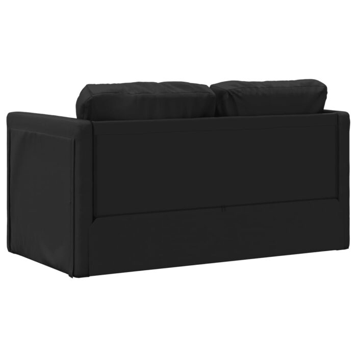 Bodensofa mit Schlaffunktion Schwarz 112x174x55 cm Kunstleder – Bild 7