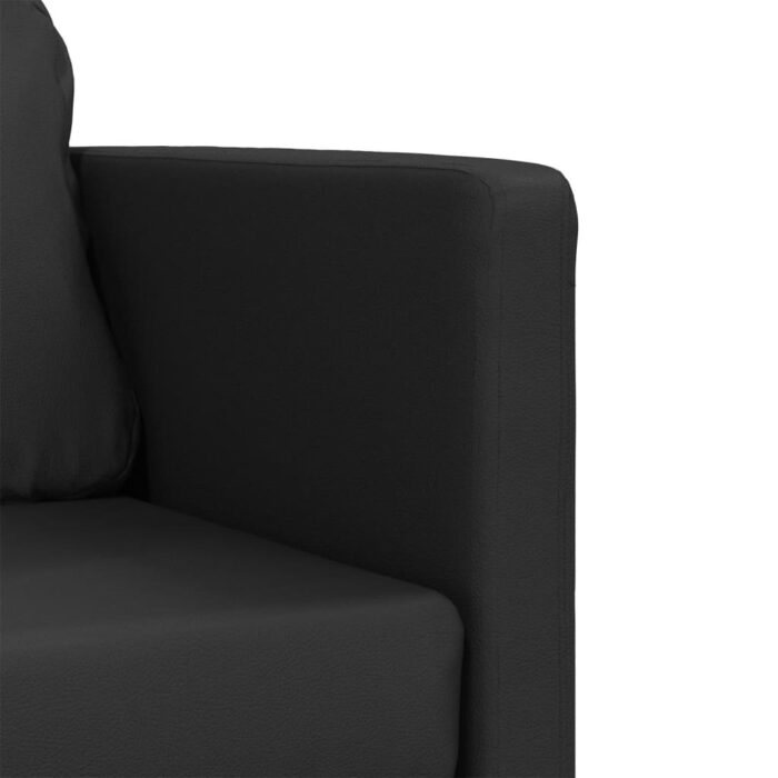 Bodensofa mit Schlaffunktion Schwarz 112x174x55 cm Kunstleder – Bild 8