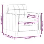 Sofasessel Hellgrau 60 cm Stoff – Bild 8