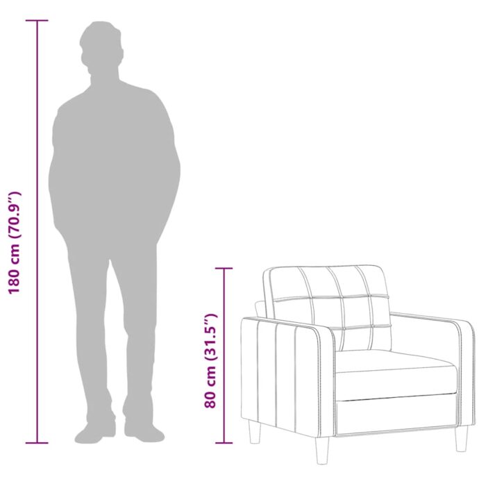 Sofasessel Hellgrau 60 cm Stoff – Bild 9