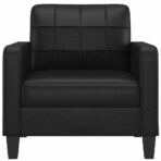 Sessel Schwarz 60 cm Kunstleder – Bild 3