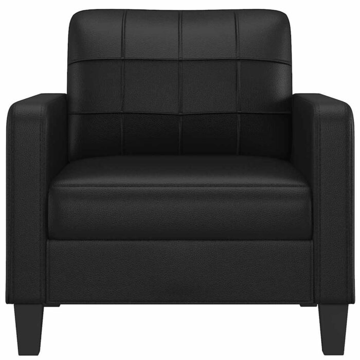 Sessel Schwarz 60 cm Kunstleder – Bild 3