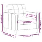 Sessel Schwarz 60 cm Kunstleder – Bild 8