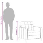 Sessel Schwarz 60 cm Kunstleder – Bild 9