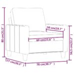 Sessel Schwarz 60 cm Kunstleder – Bild 8