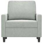 Sessel Hellgrau 60 cm Samt – Bild 3