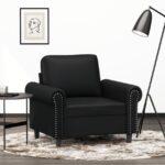 Sessel Schwarz 60 cm Kunstleder