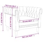 Chesterfield-Sessel Hellgrau Stoff – Bild 9