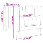Sessel Hellgrau Stoff – Bild 9