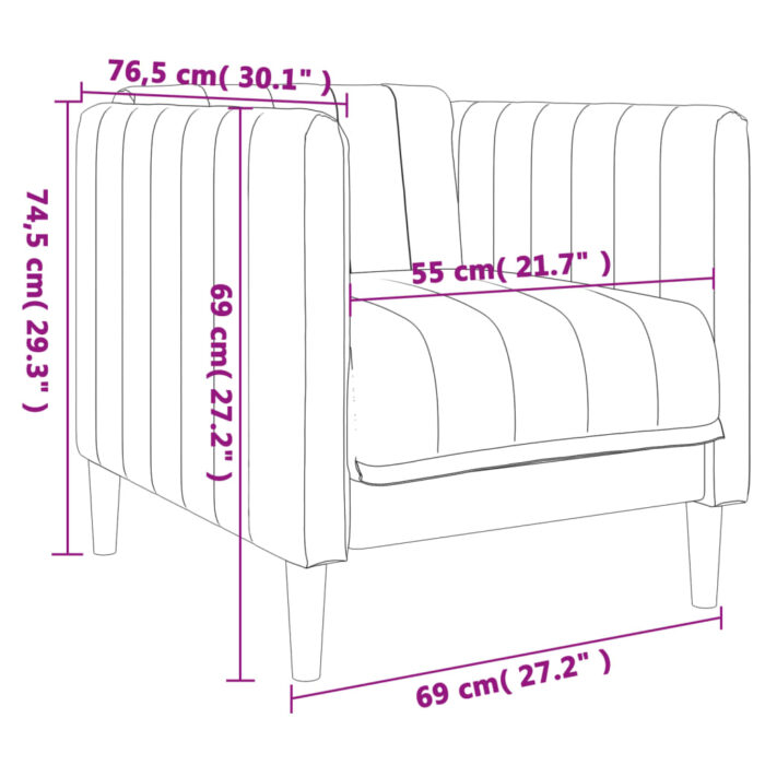 Sessel Hellgrau Stoff – Bild 9