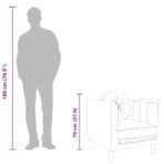 Sessel mit Kissen Hellgrau Samt – Bild 10