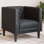 Chesterfield-Sessel Schwarz Kunstleder
