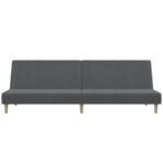 Schlafsofa 2-Sitzer Hellgrau Stoff – Bild 5