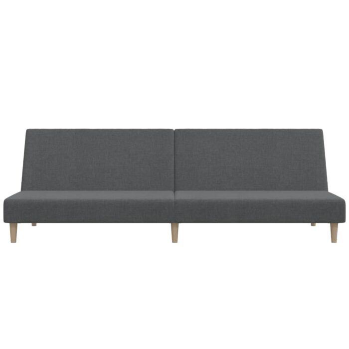 Schlafsofa 2-Sitzer Hellgrau Stoff – Bild 5