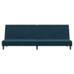 Schlafsofa 2-Sitzer Blau Samt – Bild 5