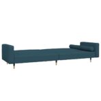 Schlafsofa 2-Sitzer mit 2 Kissen Blau Samt – Bild 6