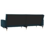 Schlafsofa 2-Sitzer mit 2 Kissen Blau Samt – Bild 7