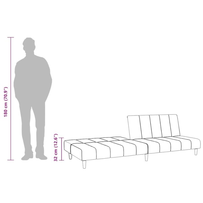 Schlafsofa 2-Sitzer Blau Samt – Bild 12