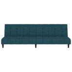 Schlafsofa 2-Sitzer Blau Samt – Bild 5