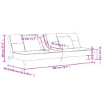 Schlafsofa 2-Sitzer mit 2 Kissen Hellgrau Stoff – Bild 11