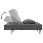 Schlafsofa 2-Sitzer mit 2 Kissen Hellgrau Stoff – Bild 7