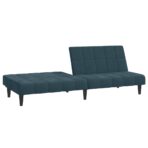 Schlafsofa 2-Sitzer Blau Samt – Bild 4