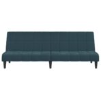 Schlafsofa 2-Sitzer Blau Samt – Bild 5