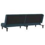 Schlafsofa 2-Sitzer Blau Samt – Bild 8