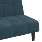 Schlafsofa 2-Sitzer Blau Samt – Bild 9