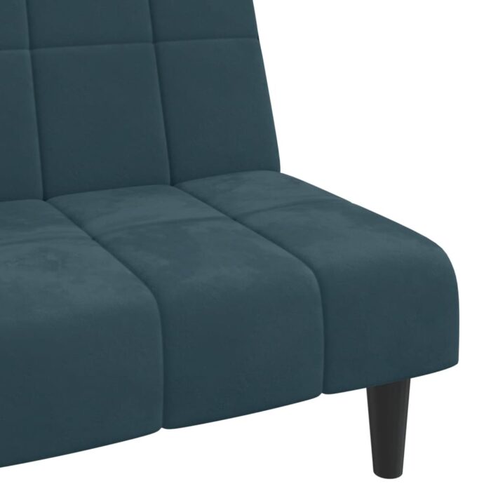 Schlafsofa 2-Sitzer Blau Samt – Bild 9