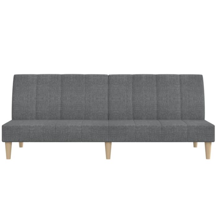 Schlafsofa 2-Sitzer Hellgrau Stoff – Bild 5