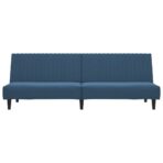 Schlafsofa 2-Sitzer Blau Samt – Bild 4