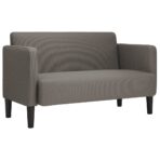 Zweisitzer-Sofa Hellgrau 109 cm Cordstoff – Bild 2