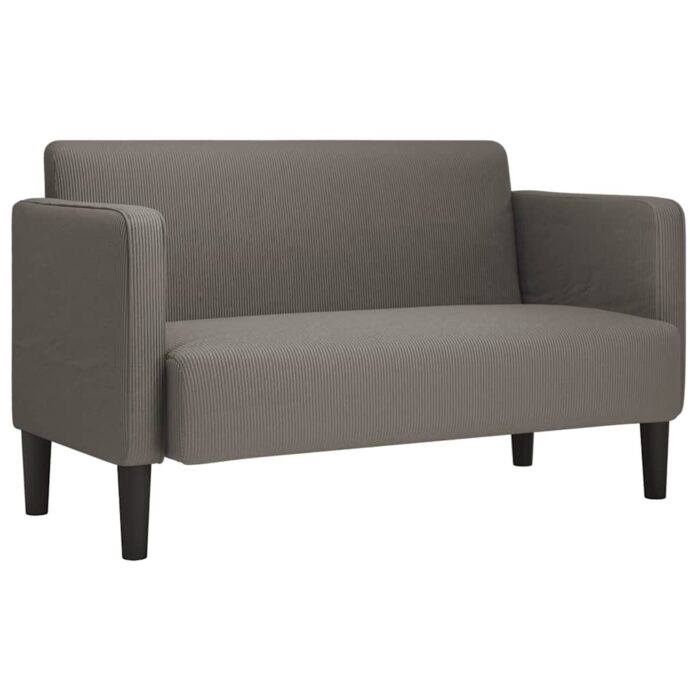 Zweisitzer-Sofa Hellgrau 109 cm Cordstoff – Bild 2