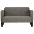 Zweisitzer-Sofa Hellgrau 109 cm Cordstoff – Bild 3