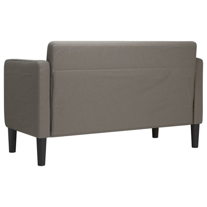 Zweisitzer-Sofa Hellgrau 109 cm Cordstoff – Bild 5